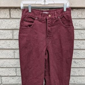 Vintage M.J. Carroll Burgundy High Rise Boyfriend Jeans Size 10 Made In USA